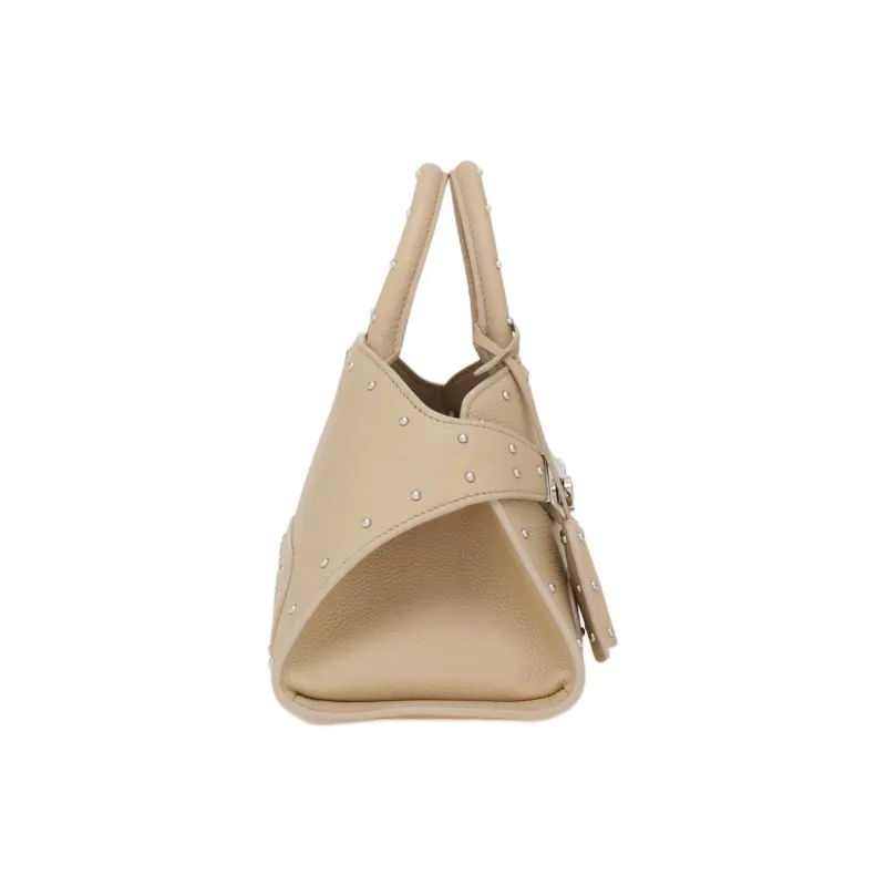 FERRAGAMO Hug Hammered Texture Calfskin Shoulder Bag, Crossbody Bag, Handbag Mini Women's Sandy-1