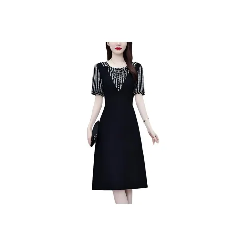 Flowers In Water Short Sleeved Dress Women's