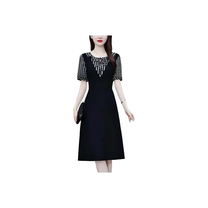 Flowers In Water Short Sleeved Dress Women's-0