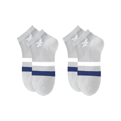 Reebok No Show Socks Unisex 2 Pack Light Gray