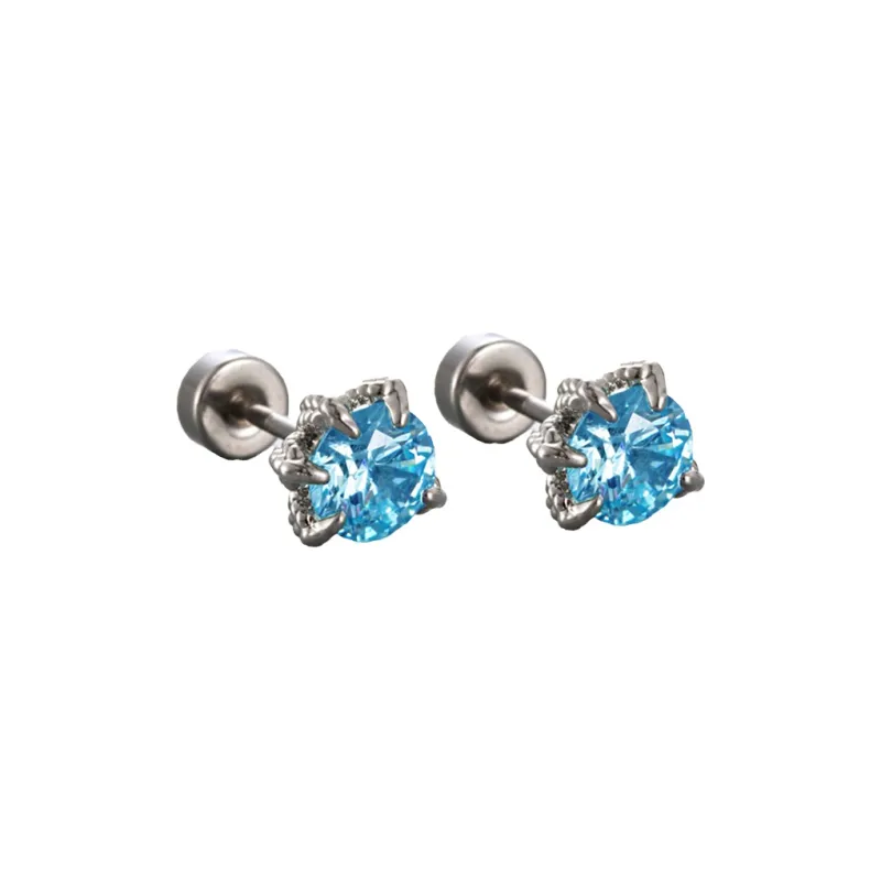 QIANFANGDAHUANGYE Zircon Stud Earrings Unisex-3