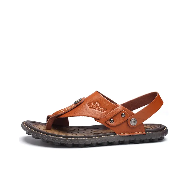LEXON Beach Sandals Men Brown-5