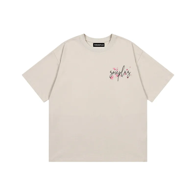 SOIE T-Shirts Unisex Light Beige Apricot-1