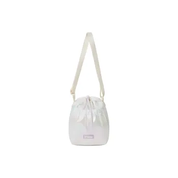 FILA Shiny Fabric Bucket Bag, Shoulder Bag Women's Cream