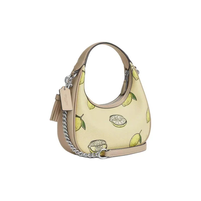 COACH CARMEN Coated Canvas Shoulder Bag, Crossbody Bag, Handbag Mini Women's Yellow Green-1