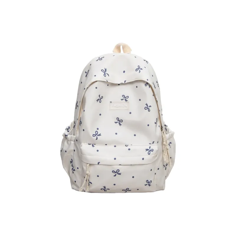 AIBAG Nylon Backpack Women's White Red Floral/White Blue Floral/White Black Floral/Black Purple-7