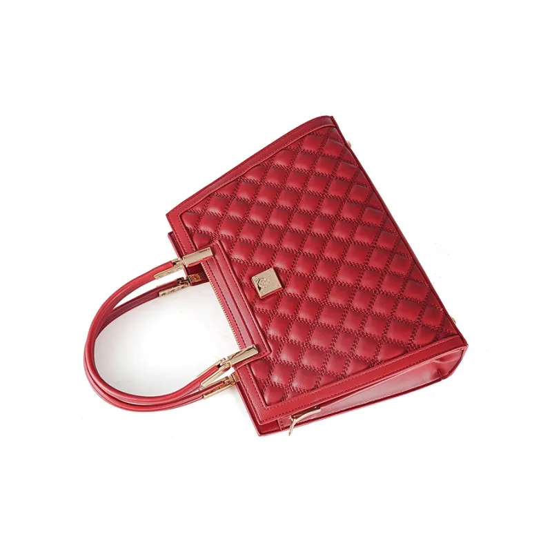Vigno Synthetic Leather Handbag Women's Red/Black-2