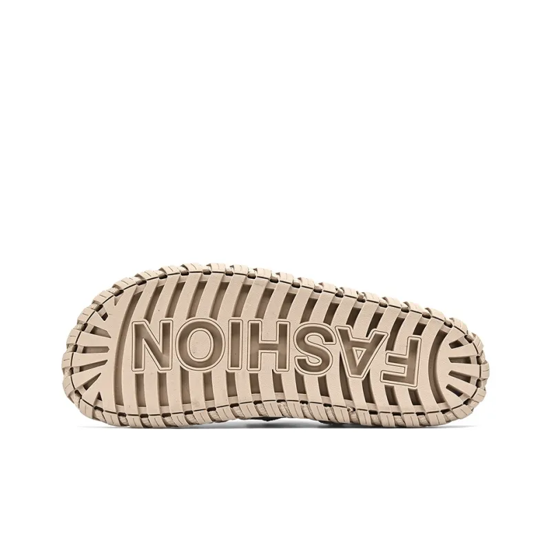 TELENT Beach Sandals Men Milk Tea Light Gray Wheat-1