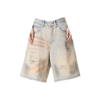 YINLEI Denim Shorts Unisex Light Blue