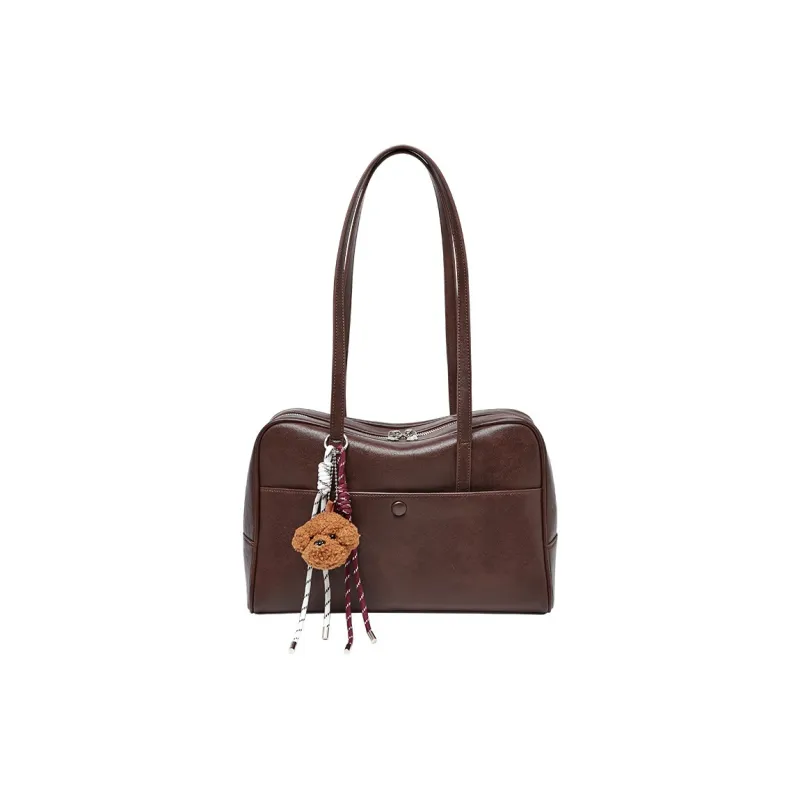 CNNCOO Synthetic Leather Shoulder Bag Regular Women's Vegetable Tanned Coffee-5