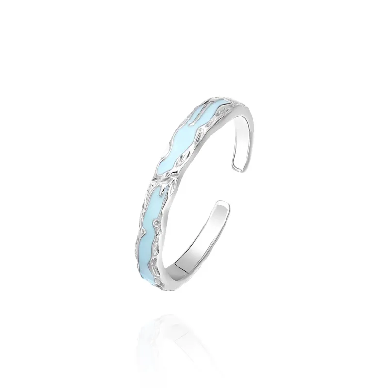NUSQ S925 Silver With Zircon Rings Unisex-5