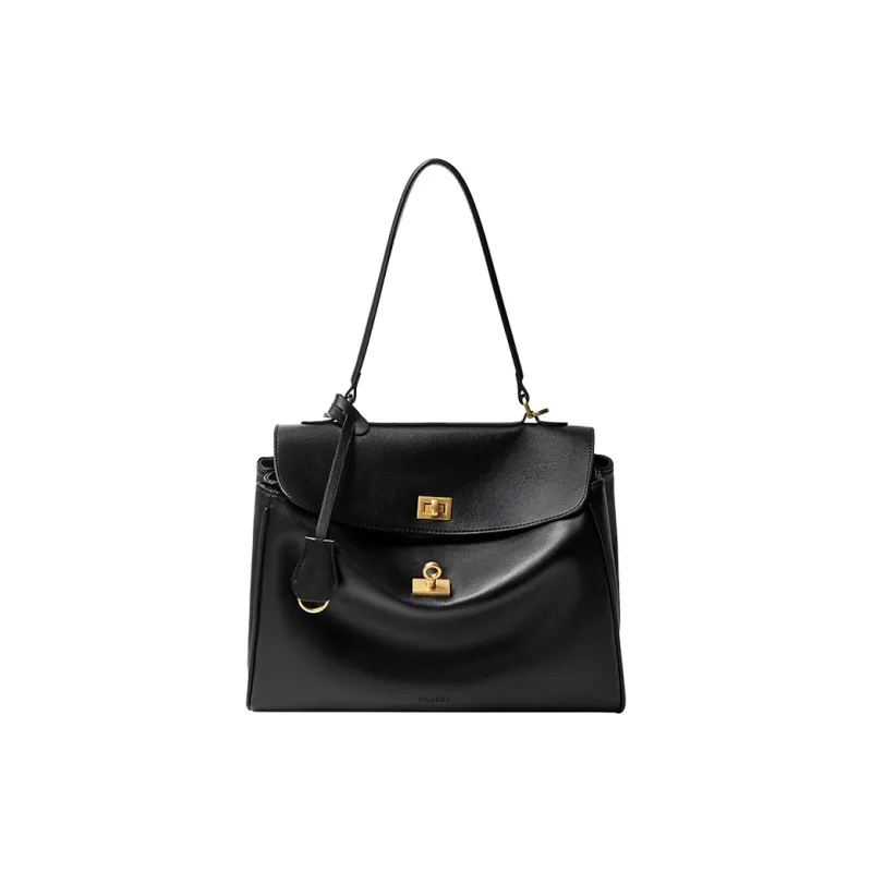 CNNCOO Synthetic Leather Tote Bag, Shoulder Bag Women's Midnight Black-5
