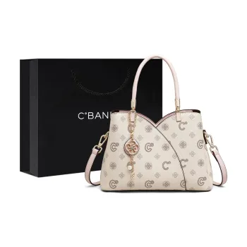C°BANNER Synthetic Leather Handbag Medium Size Women's Pink/Coffee