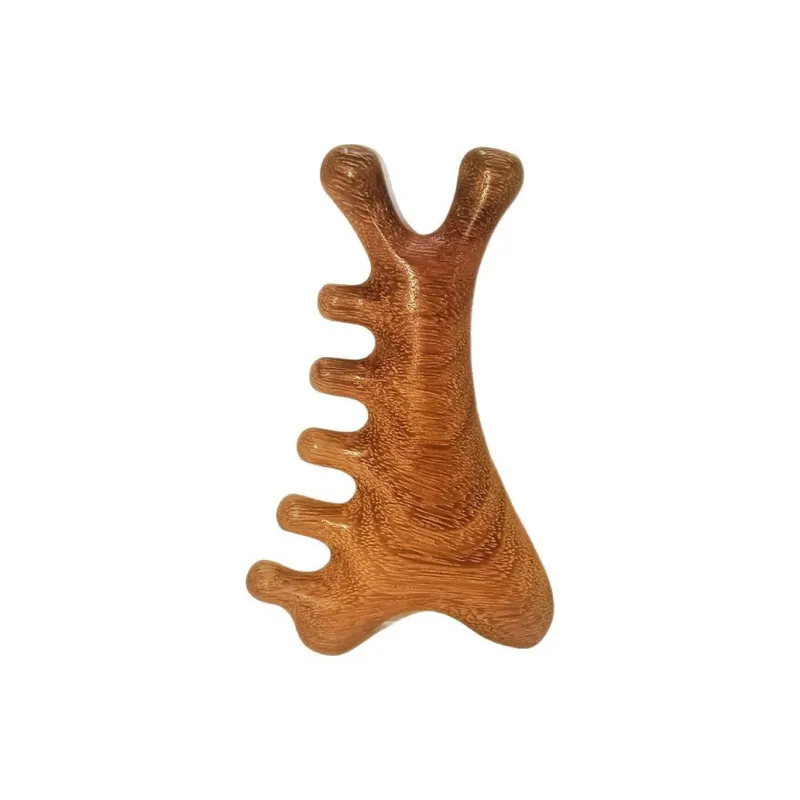 SHITIAN Head Therapy Comb Monster Comb Natural Golden Sandalwood Wooden Comb Head Meridian Massage-0