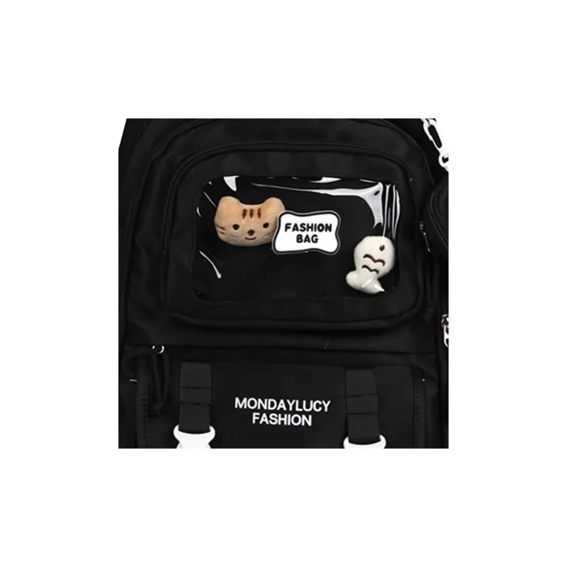H YXIANG Composite Cloth Backpack Unisex Multicolor-1