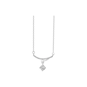 CLARKIA FLOWER 999 Fine Silver With Zircon Necklaces Women's