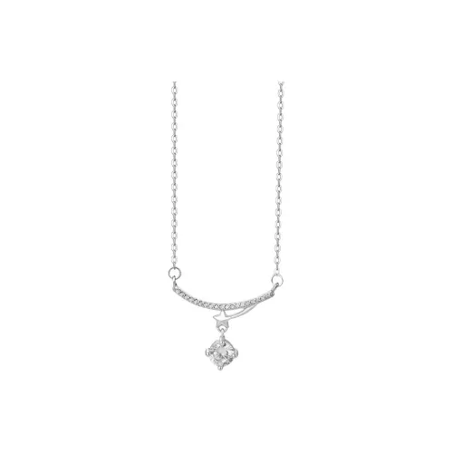 CLARKIA FLOWER 999 Fine Silver With Zircon Necklaces Women's