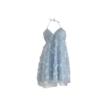 GUOZHEN Slip Dresses Women's Blue