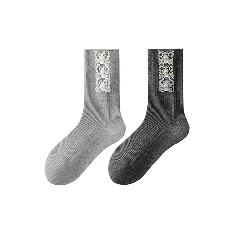 SHIWAJI Mid Calf Socks Women's 2 Pack-7