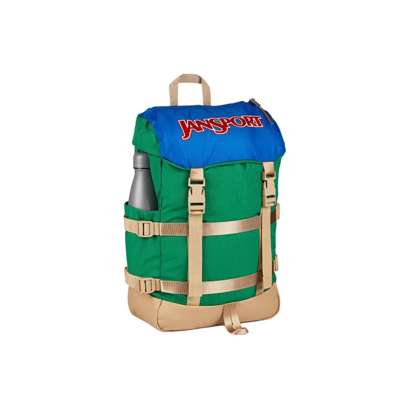 JanSport Recycled Polyester Backpack Unisex Green & Khaki-2