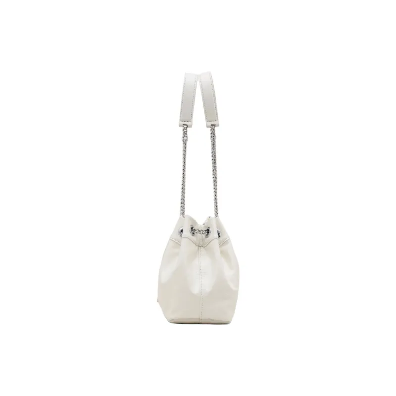 MARC JACOBS Leather Shoulder Bag Trumpets Women's White-1