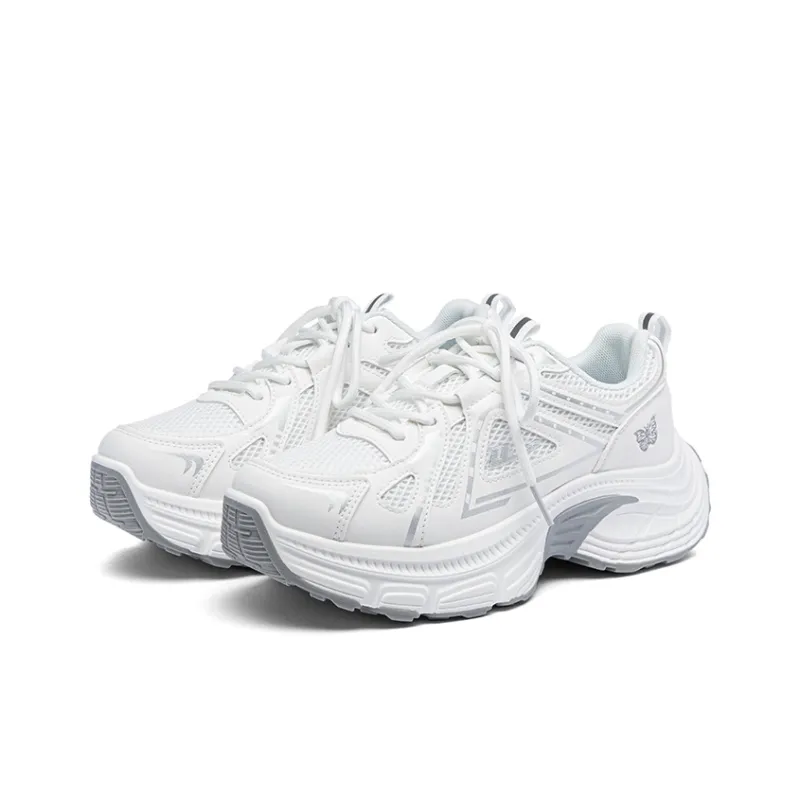 Warrior Anti Slip Wear Resistant Low Top Casual Running Shoes Women's White Silver-2