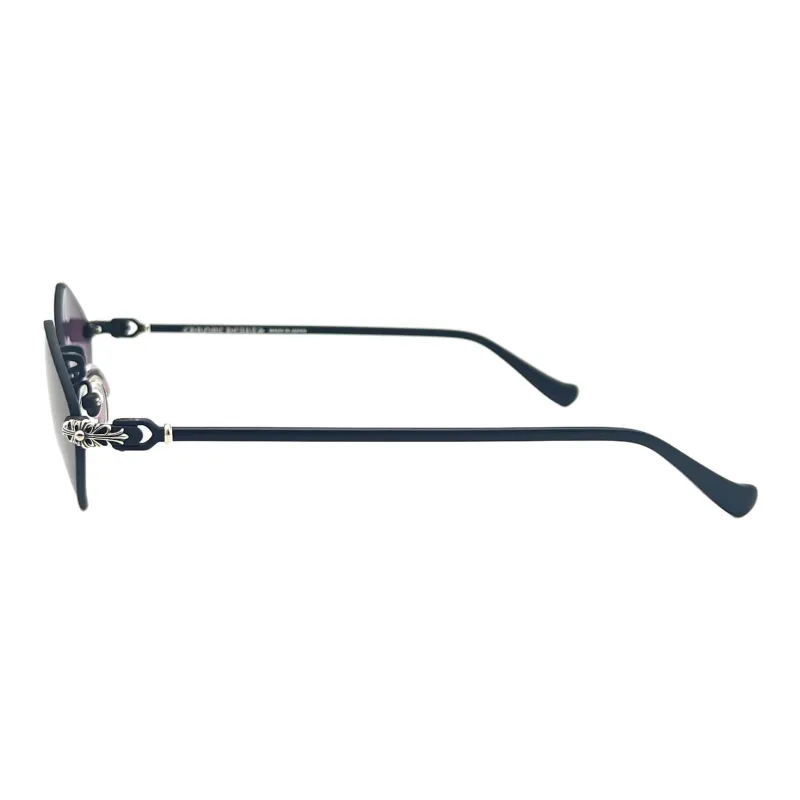 Chrome Hearts Titanium Silver Irregular Shape Sunglasses Men's Black-2