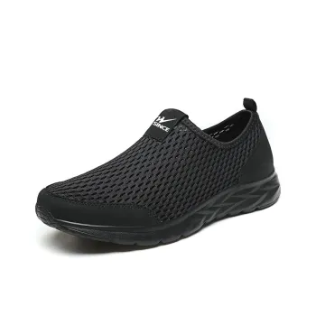 Binary Cushioning Rebound Lightweight Breathable Slip Resistant Low Top Casual Shoes Men's Black Warrior
