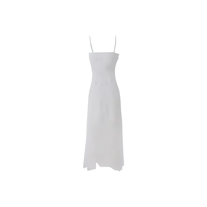 GUOZHEN Slip Dresses Women's Apricot Green-1
