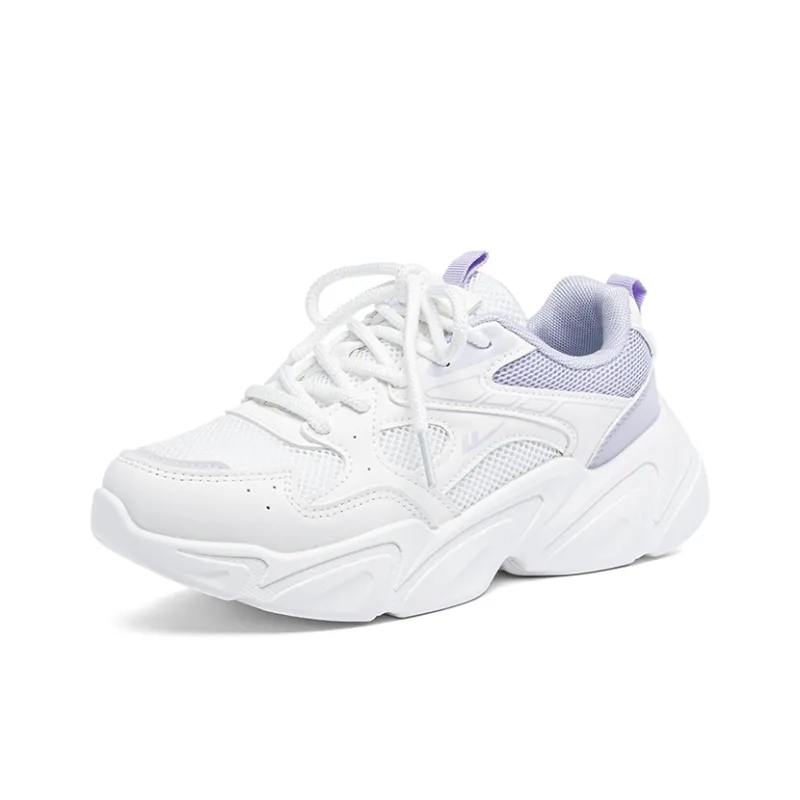 Warrior Abrasion Resistant Breathable Low Top Casual Running Shoes Women's White Purple-1