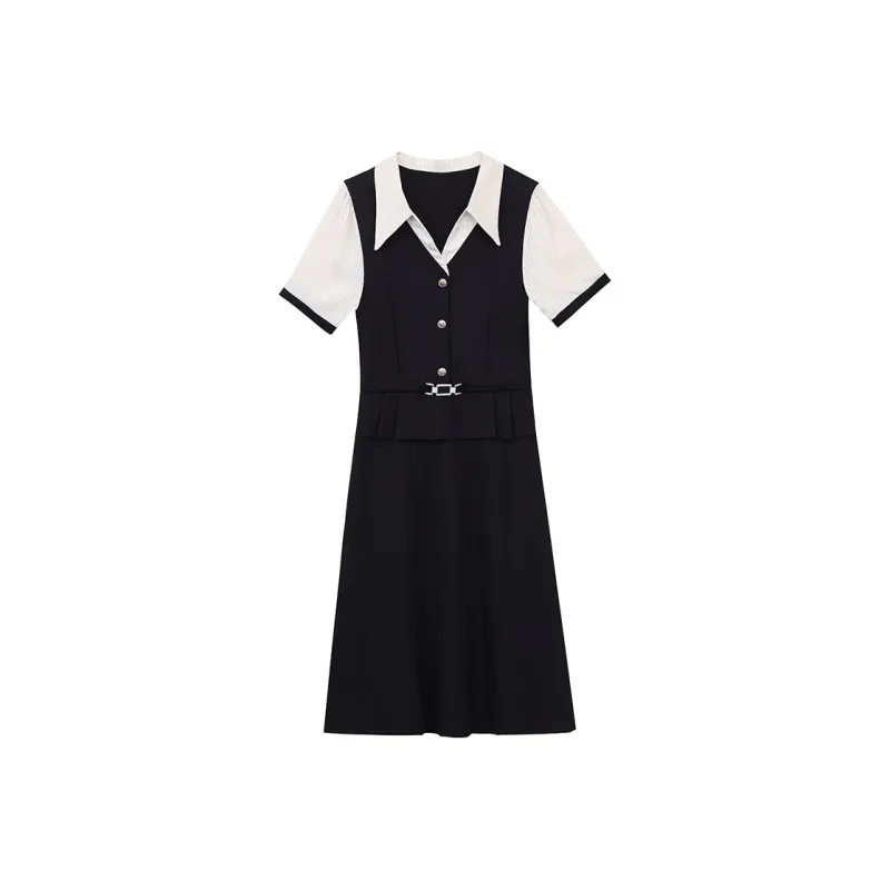 Flowers In Water Short Sleeved Dress Women's-2
