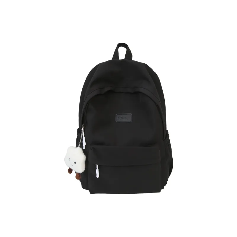 BUBM Nylon Backpack Unisex Black/White/Pink/Purple/Green-0