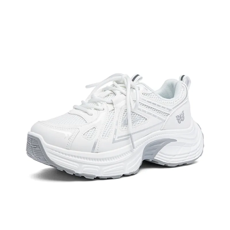 Warrior Anti Slip Wear Resistant Low Top Casual Running Shoes Women's White Silver-1
