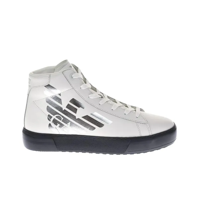 EMPORIO ARMANI EA7 High Top Skateboard Shoes Men's White-1