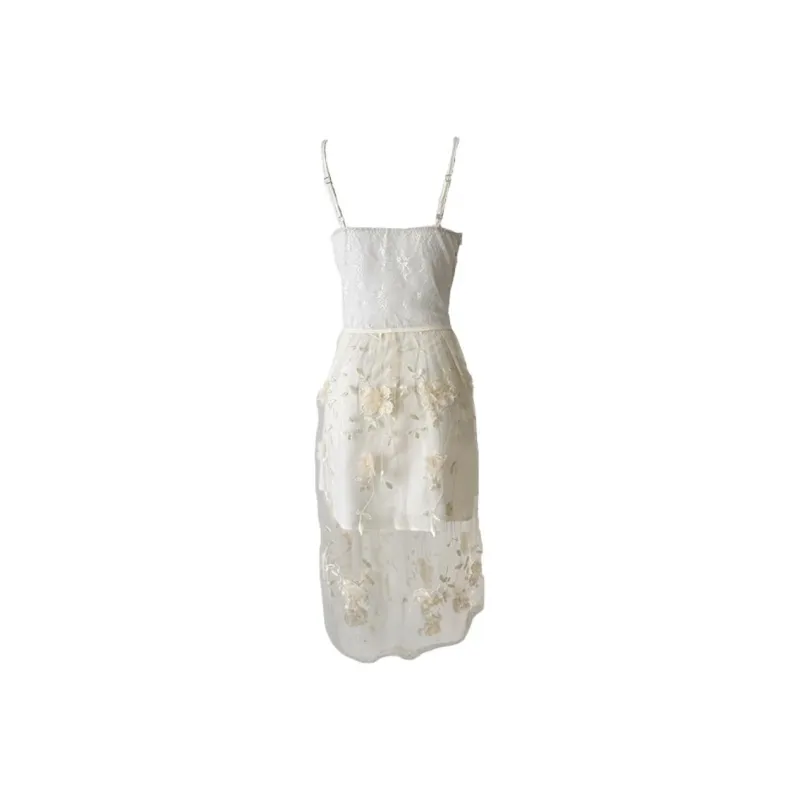 Mu Xiao Xin Slip Dresses Women's Ecru-1