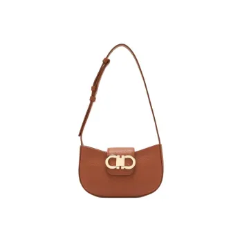 FERRAGAMO Leather Shoulder Bag Mini Women's Brown