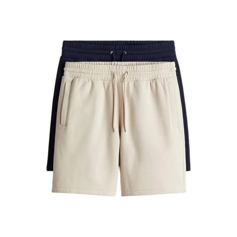 H&M Sports Shorts Men 2 Pack Blue+Beige-0