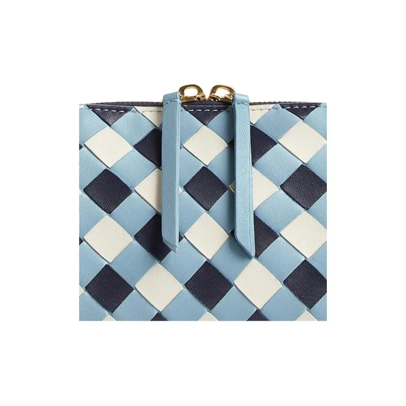 Bottega Veneta Concert Sheepskin Crossbody Bag, Shoulder Bag Trumpets Women's Dark Blue & Ice Blue & White-3