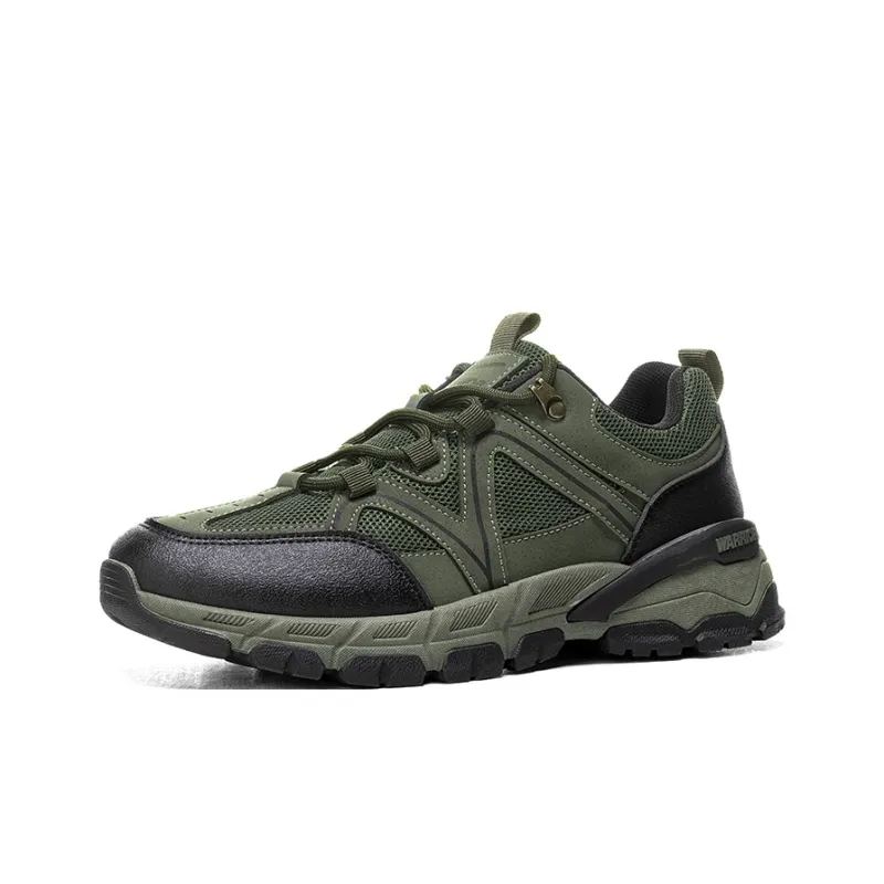 WARRIOR Hiking / Trekking Shoes Men Low Top Army Green-1