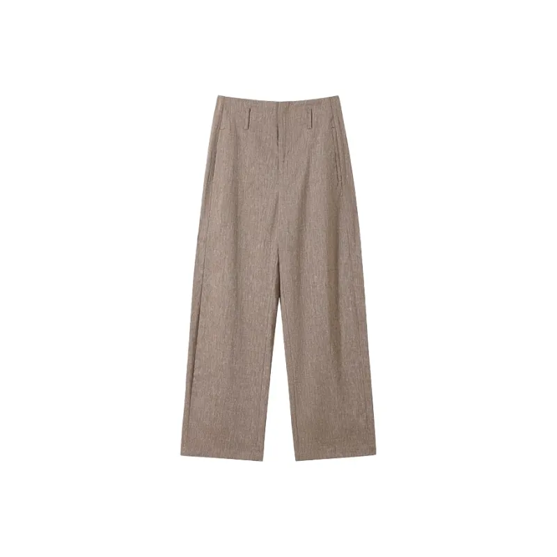 SHUXI Casual Pants Women's Green Peas Beige-7