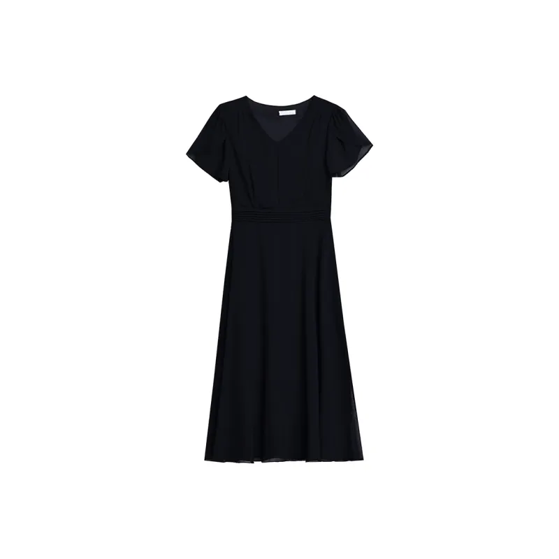 Flowers In Water Short Sleeved Dress Women's-1