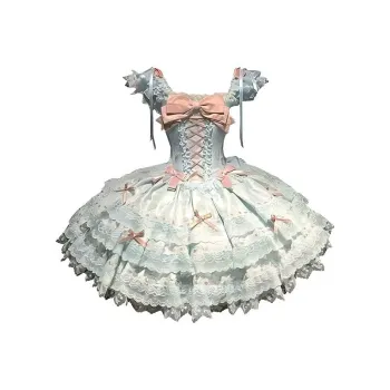 MDEHT Lolita Dresses Women's Green Mini Dress