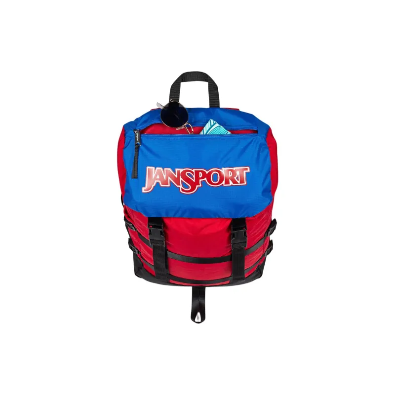JanSport Recycled Polyester Backpack Unisex Red & Blue-4