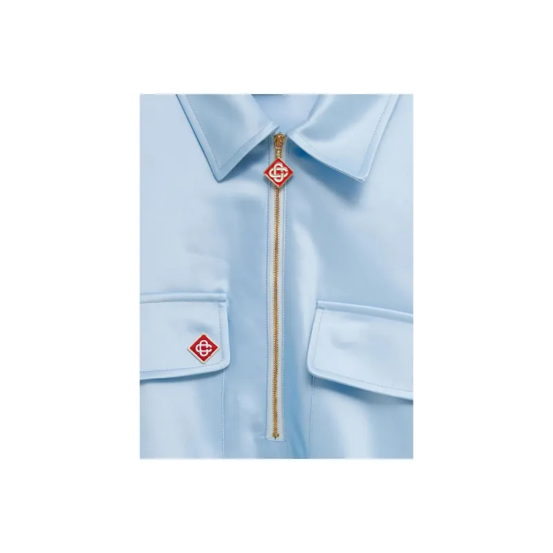 CASABLANCA Satin Zip up Shirt-2