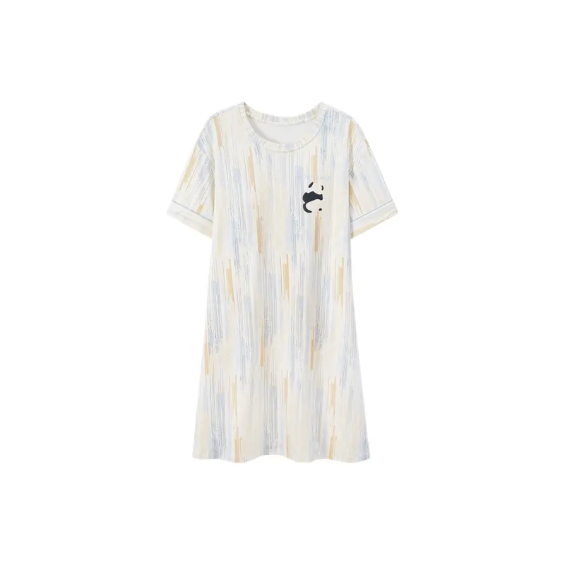 Lan Miao Loungewear & Sleepwear Women's Blue Brown Stripes-0