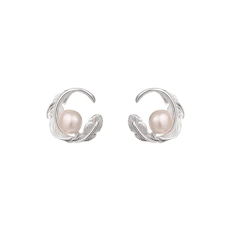 Shang Qianyi Pearl Stud Earrings Women's-0