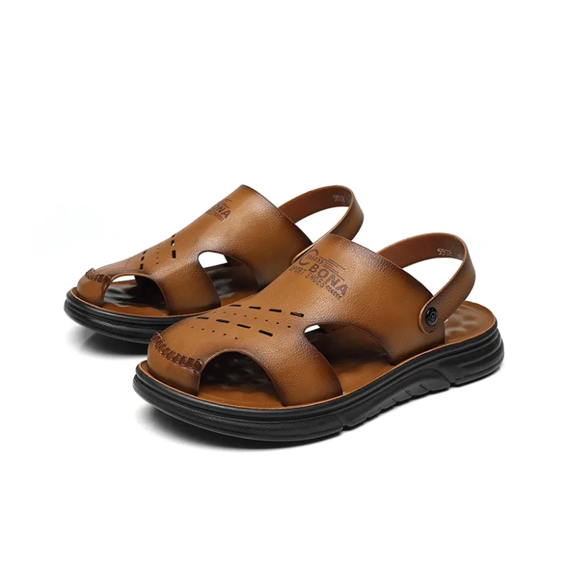 PLO CART Beach Sandals Men Gray/Black/-8