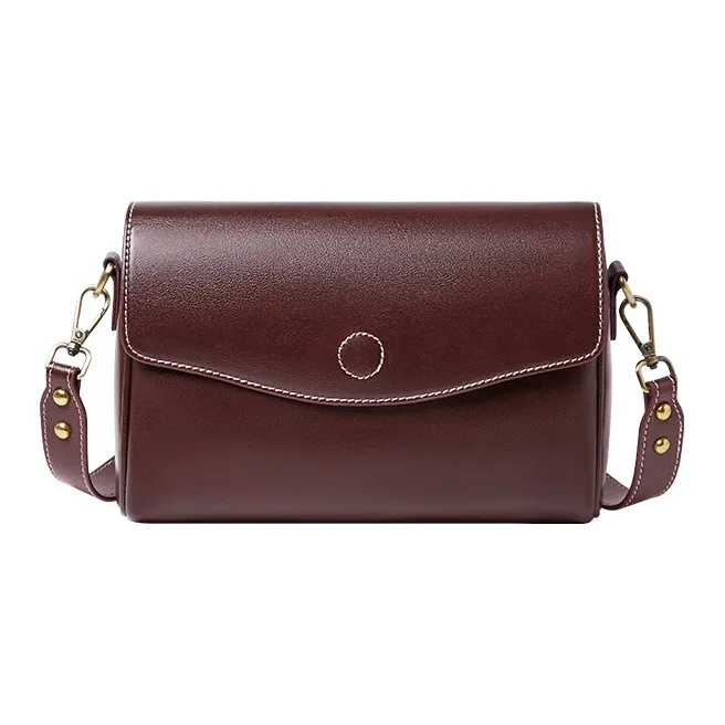 CNNCOO Synthetic Leather Small Square Crossbody Bag Women's Burgundy-1
