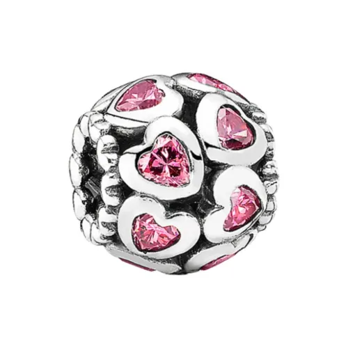 Pandora Sterling Silver With Zircon Pendants Unisex Silver