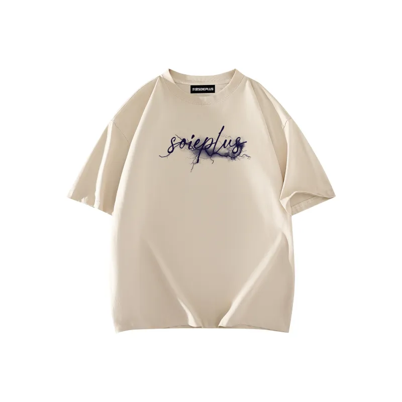SOIE T-Shirts Unisex Light Beige Apricot-1